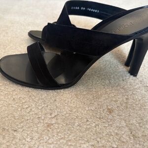 Pollini Black Suede Heels